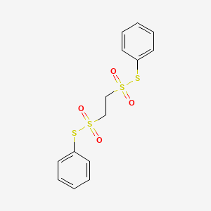 molecular formula C14H14O4S4 B14293230 2-Phenylsulfanylsulfonylethylsulfonylsulfanylbenzene CAS No. 119986-70-8