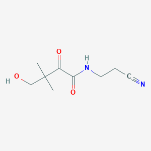 molecular formula C9H14N2O3 B14293276 N-(2-Cyanoethyl)-4-hydroxy-3,3-dimethyl-2-oxobutanamide CAS No. 129024-41-5