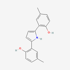 molecular formula C18H17NO2 B14293326 2,2'-(1H-Pyrrole-2,5-diyl)bis(4-methylphenol) CAS No. 116072-31-2