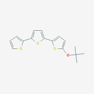 molecular formula C16H16OS3 B14293379 2-[(2-Methylpropan-2-yl)oxy]-5-(5-thiophen-2-ylthiophen-2-yl)thiophene CAS No. 118824-86-5