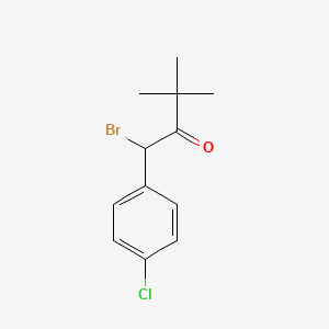 molecular formula C12H14BrClO B14293418 1-Bromo-1-(4-chlorophenyl)-3,3-dimethylbutan-2-one CAS No. 119143-38-3