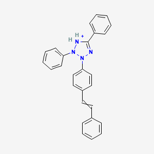 2,5-Diphenyl-3-[4-(2-phenylethenyl)phenyl]-2,3-dihydro-1H-tetrazol-1-ium