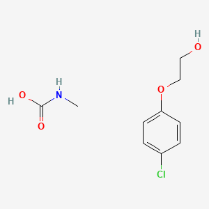 molecular formula C10H14ClNO4 B14293509 2-(4-Chlorophenoxy)ethanol;methylcarbamic acid CAS No. 113137-66-9