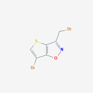 molecular formula C6H3Br2NOS B14293513 6-Bromo-3-(bromomethyl)thieno[2,3-d][1,2]oxazole CAS No. 112499-91-9