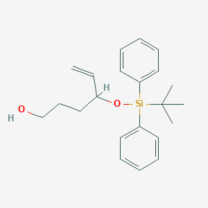 molecular formula C22H30O2Si B14293544 5-Hexen-1-ol, 4-[[(1,1-dimethylethyl)diphenylsilyl]oxy]- CAS No. 113423-54-4