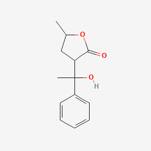 molecular formula C13H16O3 B14293566 3-(1-Hydroxy-1-phenylethyl)-5-methyloxolan-2-one CAS No. 113426-33-8