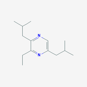 molecular formula C14H24N2 B14293586 3-Ethyl-2,5-bis(2-methylpropyl)pyrazine CAS No. 112932-36-2