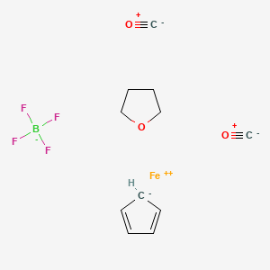 molecular formula C11H13BF4FeO3 B1429359 Cyclopentadienyldicarbonyl(tetrahydrofuran)iron(II) tetrafluoroborate CAS No. 63313-71-3