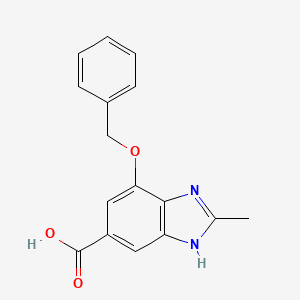 molecular formula C16H14N2O3 B1429360 4-(benzyloxy)-2-methyl-1H-benzo[d]imidazole-6-carboxylic acid CAS No. 942195-83-7