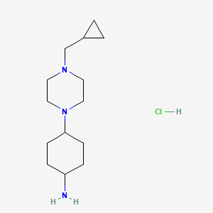 molecular formula C14H28ClN3 B1429367 环己胺,4-[4-(环丙基甲基)-1-哌嗪基]-,盐酸盐,反式- CAS No. 876371-19-6