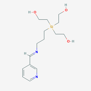 molecular formula C15H26N2O3Si B14293711 2,2',2''-[(3-{(E)-[(Pyridin-3-yl)methylidene]amino}propyl)silanetriyl]tri(ethan-1-ol) CAS No. 114022-31-0