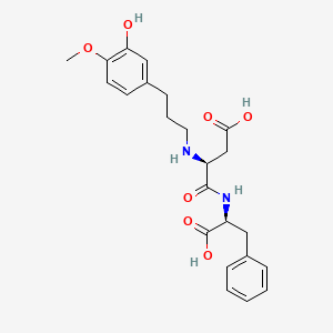 molecular formula C23H28N2O7 B1429375 N-(3-(3-Hydroxy-4-methoxyphenyl)propyl)-L-alpha-aspartyl-L-phenylalanine CAS No. 713524-95-9