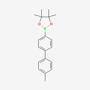 molecular formula C19H23BO2 B1429376 4,4,5,5-四甲基-2-[4-(4-甲基苯基)苯基]-1,3,2-二氧杂硼环 CAS No. 1381960-58-2
