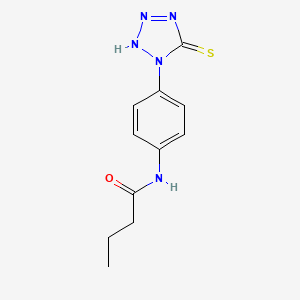 molecular formula C11H13N5OS B14293809 N-[4-(5-Sulfanylidene-2,5-dihydro-1H-tetrazol-1-yl)phenyl]butanamide CAS No. 114852-00-5