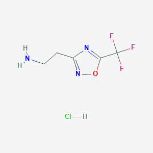 molecular formula C5H7ClF3N3O B1429381 2-(5-(三氟甲基)-1,2,4-恶二唑-3-基)乙胺盐酸盐 CAS No. 1244059-17-3