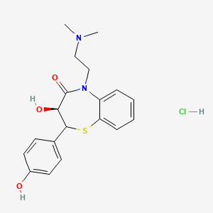 molecular formula C19H23ClN2O3S B1429385 (3S)-5-[2-(二甲氨基)乙基]-3-羟基-2-(4-羟基苯基)-2,3-二氢-1,5-苯并噻吩-4-酮；盐酸盐 CAS No. 96252-32-3