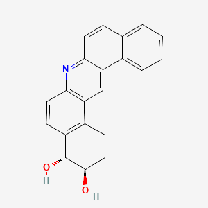 molecular formula C21H17NO2 B14293911 Dibenz(a,j)acridine-3,4-diol, 1,2,3,4-tetrahydro-, (3R-trans)- CAS No. 116934-99-7