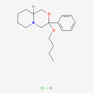 molecular formula C18H28ClNO2 B14293977 Octahydro-3-butoxy-3-phenylpyrido(2,1-c)(1,4)oxazine hydrochloride CAS No. 126806-98-2