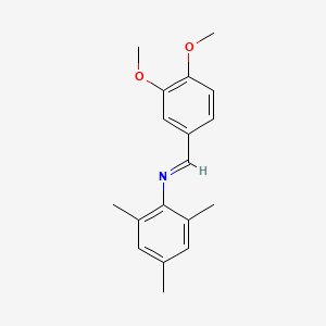 molecular formula C18H21NO2 B14294025 (E)-1-(3,4-Dimethoxyphenyl)-N-(2,4,6-trimethylphenyl)methanimine CAS No. 114524-63-9