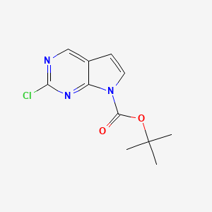 molecular formula C11H12ClN3O2 B1429404 2-Chloro-7H-pyrrolo[2,3-d]pyrimidine-7-carboxylic acid 1,1-dimethylethyl ester CAS No. 1393648-54-8