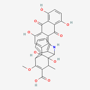 2,3,20,23,27-Pentahydroxy-6-methoxy-4-methyl-18,25-dioxo-15-azaheptacyclo[14.12.0.02,7.03,14.08,13.017,26.019,24]octacosa-1(28),5,8,10,12,16,19,21,23,26-decaene-5-carboxylic acid