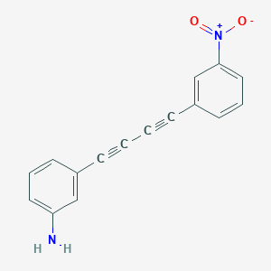 molecular formula C16H10N2O2 B14294083 3-[4-(3-Nitrophenyl)buta-1,3-diyn-1-yl]aniline CAS No. 114626-01-6