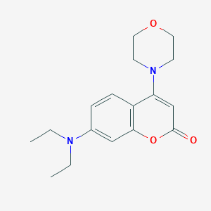 molecular formula C17H22N2O3 B14294178 7-(Diethylamino)-4-(morpholin-4-yl)-2H-1-benzopyran-2-one CAS No. 114145-42-5