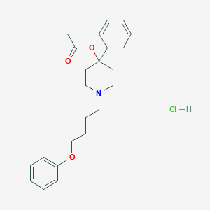 B142942 4-Piperidinol, 1-(4-phenoxybutyl)-4-phenyl-, propanoate (ester), hydrochloride CAS No. 128864-82-4