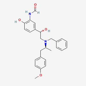 molecular formula C26H30N2O4 B1429420 N-(5-((1S)-2-(Benzyl((1S)-2-(4-methoxyphenyl)-1-methylethyl)amino)-1-hydroxyethyl)-2-hydroxyphenyl)formamide CAS No. 67346-67-2
