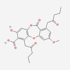 8-Hydroxy-3-methoxy-11-oxo-1,6-bis(2-oxopentyl)-11H-dibenzo[b,e][1,4]dioxepine-7-carboxylic acid