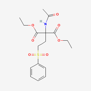 molecular formula C17H23NO7S B14294212 Diethyl acetamido[2-(benzenesulfonyl)ethyl]propanedioate CAS No. 120478-11-7