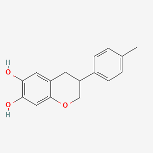 molecular formula C16H16O3 B14294298 6,7-Dihydroxy-4'-methylisoflavan CAS No. 116718-59-3