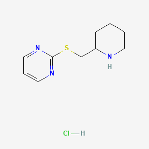 molecular formula C10H16ClN3S B1429430 2-((Piperidin-2-ylmethyl)thio)pyrimidine hydrochloride CAS No. 1420888-63-6