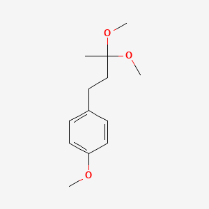 molecular formula C13H20O3 B14294301 Benzene, 1-(3,3-dimethoxybutyl)-4-methoxy- CAS No. 122948-45-2