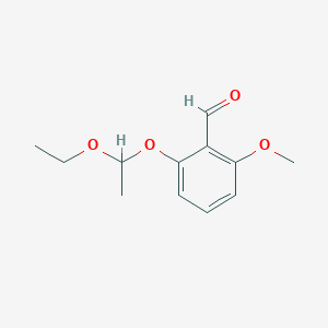 molecular formula C12H16O4 B14294304 2-(1-Ethoxyethoxy)-6-methoxybenzaldehyde CAS No. 112904-77-5