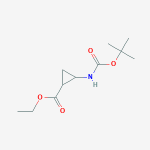 molecular formula C11H19NO4 B1429431 Ethyl 2-((tert-butoxycarbonyl)amino)cyclopropanecarboxylate CAS No. 613261-19-1