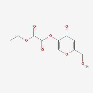 molecular formula C10H10O7 B14294336 Ethyl 6-(hydroxymethyl)-4-oxo-4H-pyran-3-yl ethanedioate CAS No. 128998-04-9