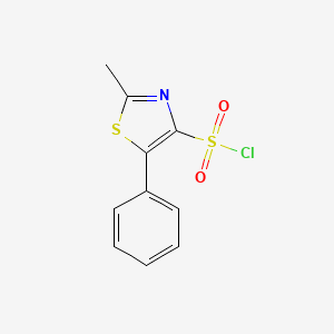 molecular formula C10H8ClNO2S2 B1429437 2-Methyl-5-phenyl-1,3-thiazole-4-sulfonyl chloride CAS No. 1394042-25-1