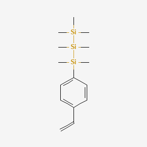 molecular formula C15H28Si3 B14294394 1-(4-Ethenylphenyl)-1,1,2,2,3,3,3-heptamethyltrisilane CAS No. 116410-55-0