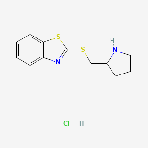 B1429441 2-((Pyrrolidin-2-ylmethyl)thio)benzo[d]thiazole hydrochloride CAS No. 1420899-46-2