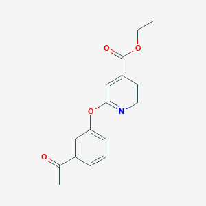 molecular formula C16H15NO4 B1429444 2-(3-乙酰苯氧基)异烟酸乙酯 CAS No. 1415719-64-0