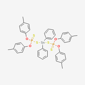 molecular formula C40H38O4P2S4Sn B14294548 1,1,5,5-Tetrakis(4-methylphenoxy)-3,3-diphenyl-1,5-bis(sulfanylidene)-2,4-dithia-1lambda~5~,5lambda~5~-diphospha-3-stannapentane CAS No. 118132-62-0