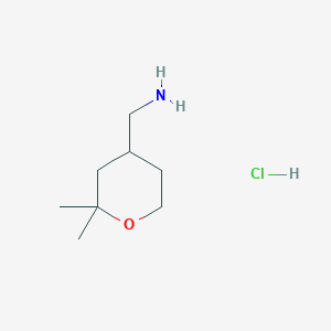 molecular formula C8H18ClNO B1429458 (2,2-二甲基四氢-2H-吡喃-4-基)甲胺盐酸盐 CAS No. 1311254-48-4