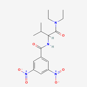 molecular formula C16H22N4O6 B14294594 N-[1-(Diethylamino)-3-methyl-1-oxobutan-2-yl]-3,5-dinitrobenzamide CAS No. 126759-27-1