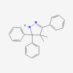 molecular formula C23H22N2 B14294677 4,4-Dimethyl-3,5,5-triphenyl-4,5-dihydro-1H-pyrazole CAS No. 127958-24-1