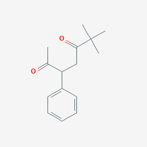 molecular formula C15H20O2 B14294707 6,6-Dimethyl-3-phenylheptane-2,5-dione CAS No. 112481-16-0