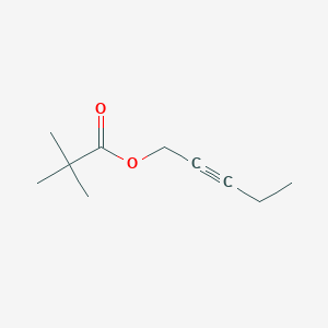 molecular formula C10H16O2 B14294736 Propanoic acid, 2,2-dimethyl-, 2-pentynyl ester CAS No. 118006-67-0