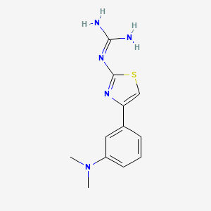 molecular formula C12H15N5S B14294748 N''-{4-[3-(Dimethylamino)phenyl]-1,3-thiazol-2-yl}guanidine CAS No. 112598-38-6