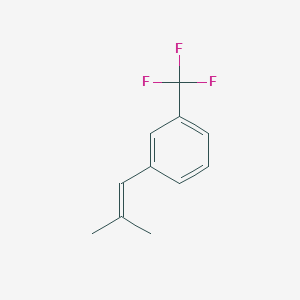 molecular formula C11H11F3 B14294761 Benzene, 1-(2-methyl-1-propenyl)-3-(trifluoromethyl)- CAS No. 114498-66-7