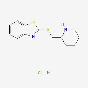 B1429482 2-((Piperidin-2-ylmethyl)thio)benzo[d]thiazole hydrochloride CAS No. 1420964-81-3